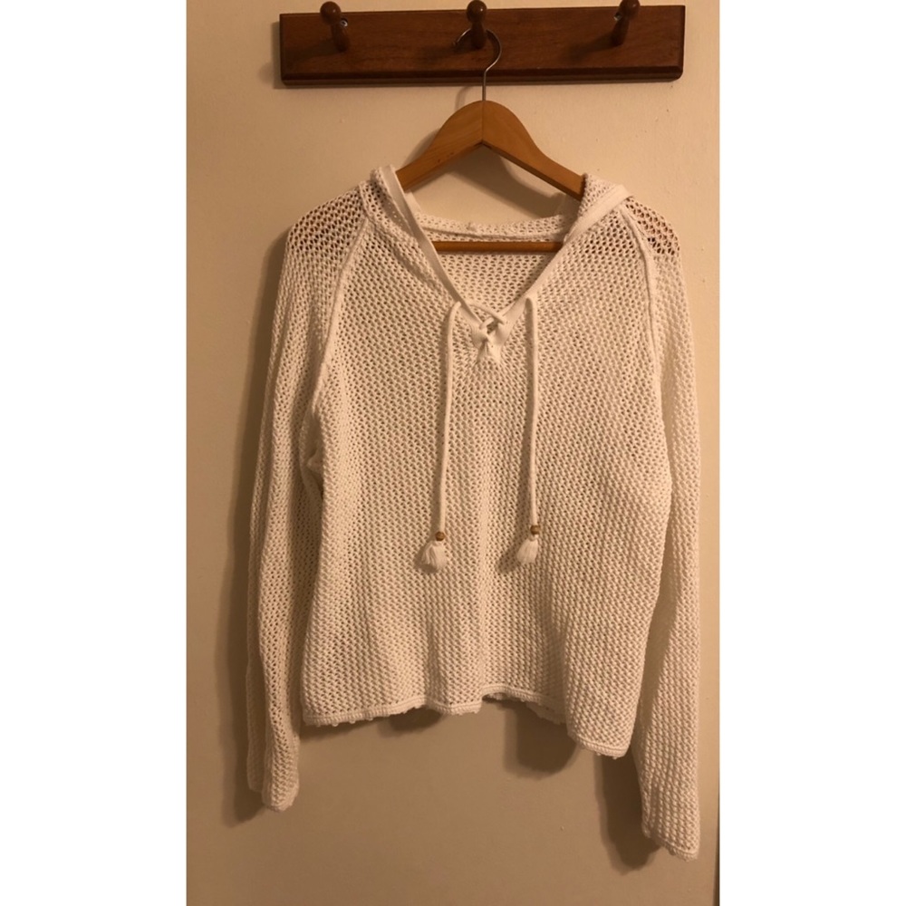 Slouchy white sweater